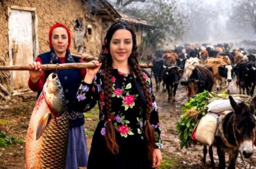 IRAN village life: Cooking a traditional dinner in the village