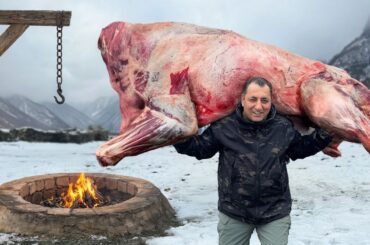 Whole Bull Breakdown And Cooking In the Wilderness