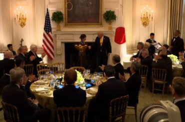 President Trump Participates in a Dinner with the Prime Minister of Japan