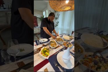 DJ Khaled Dining table with Dominican Food #djkhaled #eating #shorts