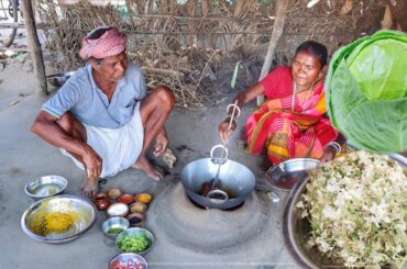 SOJNE FLOWER BORA and CABBAGE CURRY cooking in tribal style by santali tribe grandmaa