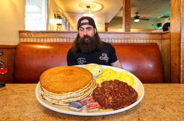 FINISH 'THE TRAIN WRECK CHALLENGE' AND WIN FREE BREAKFASTS FOR AN ENTIRE YEAR! | BeardMeatsFood
