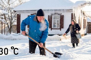 Authentic Country Life Cooking on Fire and Snow!
