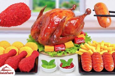 Best Combo Food 🥳 How To Make Mini Fried Chicken Thigh With Sausages & French Fries