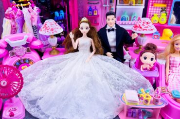 21 Minutes Satisfying with Unboxing Pink Barbie Princess Kitchen, Rock Bed Play Set Review Toys｜ASMR