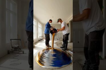 Luxury Dining Area Transformation with Stunning Metallic Epoxy Floor#viral #ytshorts #epoxyfloor