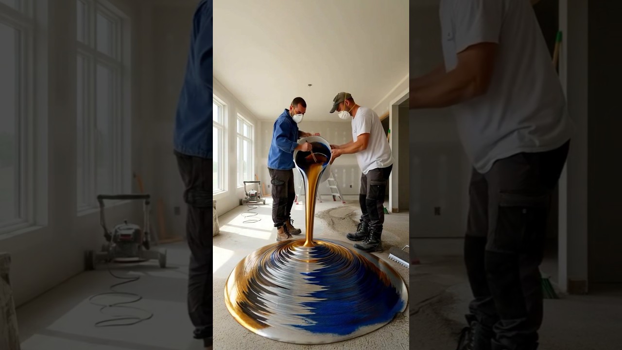 Luxury Dining Area Transformation with Stunning Metallic Epoxy Floor#viral #ytshorts #epoxyfloor Luxury Dining Area Transformation with Stunning Metallic Epoxy Floor#viral #ytshorts #epoxyfloor