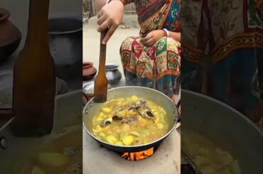 Cooking fish roast in a clay oven in rural style | #shorts #cooking #recipe #FishRecipe
