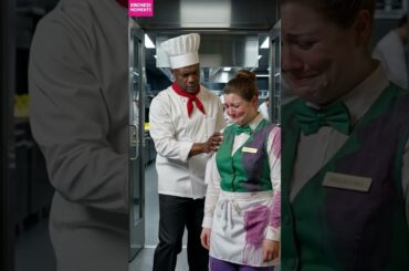 kindness waiter 🍹 instant karma from a protective chef #kindness #restaurant #shorts