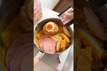 Make deluxe ramen with me #asmr #asmrfood #food #cooking #noodles #ramen #cheese #lunch #satisfying