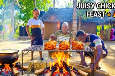 LIVE 🔴 African Village Cooking 🍗 Firewood Grilled Chicken + Ugali Feast 🌿