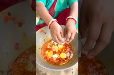 Village style egg poached curry recipe #recipe #shorts #trending #cooking