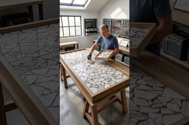 THIS TABLE IS JUST INSANE 😱 Luxury Dining Table with Crimson Paint and White Marble #diy #epoxy