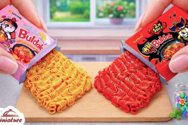 Best Of Samyang 🍝 How To Make Mini Spicy Korean Noodles vs Buldak Carbonara Ramen Challenge