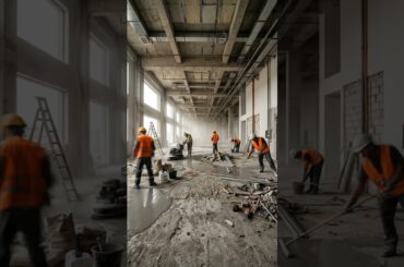 “From Dust to Luxury: Mesmerizing Epoxy Dining Hall Transformation” #shorts #home #epoxy #dining