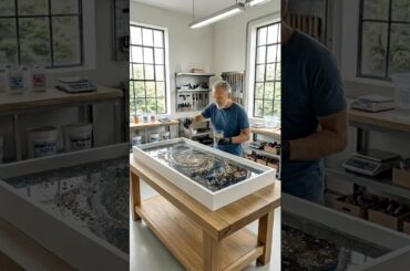 THIS TABLE IS INSANE 😱 Luxury Epoxy Dining Table with Glowing Glitter and Purple Galaxy #diy