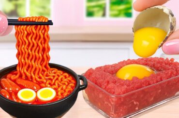 Miniature Cooking Food Compilation | Tasty Miniature Spicy Noodles and Fried Beef