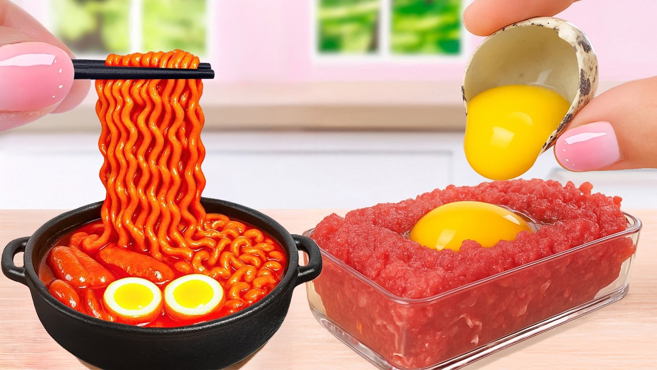 Miniature Cooking Food Compilation | Tasty Miniature Spicy Noodles and Fried Beef Miniature Cooking Food Compilation | Tasty Miniature Spicy Noodles and Fried Beef