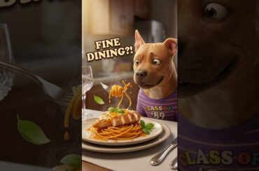 DOG TRIES CHICKEN PAWRM made by Auntie 🍝 #shorts #viralshorts