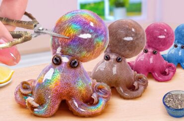 Fishing Octopus on the Beach 🏖️ How To Cook Grilled Eel Sushi & Spicy Octopus 🌶️Tina Mini Cooking