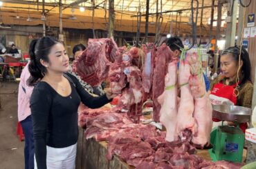 Market show: Buy pork legs and cooking | Braised pork legs | Chab Chhay soup cooking