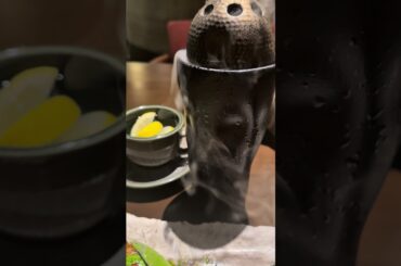 Dramatic smoky presentation of grilled snapper #finedining