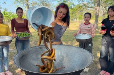 Amazing cooking eel stir-fry and soup recipe