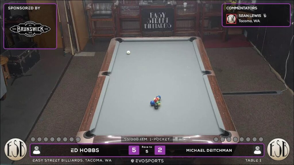ED HOBBS vs MICHAEL DEITCHMAN – EASY STREET BILLIARDS – TABLE 1 | EvoSports