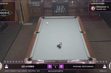 ED HOBBS vs MICHAEL DEITCHMAN - EASY STREET BILLIARDS - TABLE 1 | EvoSports