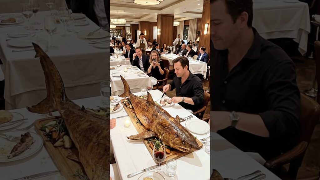 He orders a baked shark at a restaurant… then it suddenly twitches on the table🦈🍽️