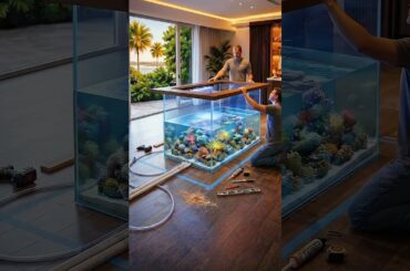 Luxury Aquarium Dining Table From Scratch 🐠✨ #shorts #timelapse #ai