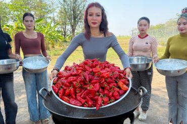 Amazing cooking pepper steam with pork meat recipe