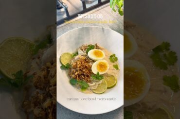 Episode 5 of “One Chicken, Eight Fine Dining Moments” — Thai Coconut Chicken Noodle Bowl.