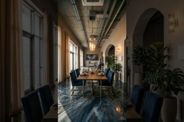 Luxury dining space reborn with epoxy elegance ✨|#interiordesign #epoxyfloor #luxuryinterior