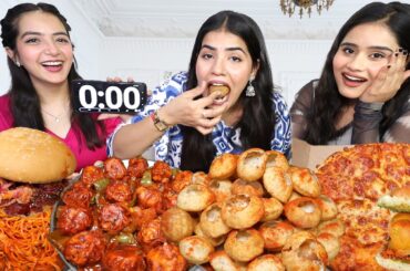 Guess the Imposter Drawing Food Eating Challenge | Golgappa, Spicy Momos🔥, Korean Burger🌶️, Pizza,