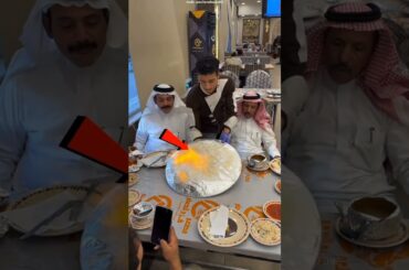 Royal Desert Feast Revealed Under Flames 🔥🐪🍽️😲 Luxury Dining Surprise #shorts #viral