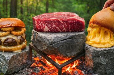 Cooking the Perfect Tomahawk Steak on a Heated Forest Rock | Compilation