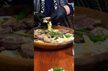 A delicious dish made of Qazi, meat, and dough #cooking #food #trending #nature #meat #bbqmeat