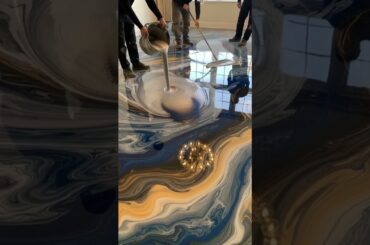 Luxury Dining Transformation: Metallic Epoxy Floor TimelapseHashtags:#EpoxyFlooring #LuxuryInterior