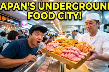 24 HOURS Eating at Japan's UNDERGROUND FOOD CITIES in Tokyo Japan