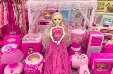 18 Minutes Satisfying with Unboxing Barbie Princess Pink Kitchen,Rock Bed Play Set Review Toys｜ASMR