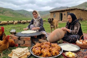 Daily Rural Life in Iran | Cooking Duck & Chicken Biryani + Homemade Village Butter