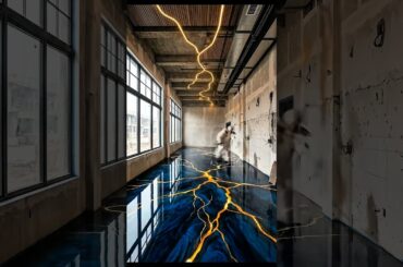 This Dining Room Turned Into Navy Blue & Gold Luxury 😳 (Epoxy Transformation) #satisfying