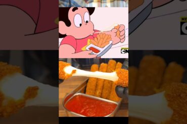Beach City's Stretchy Golden Gooey Mozzerella Sticks!🧀 #shorts #mozzarella #sticks #stevenuniverse