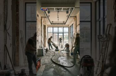 🔥 INSANE Dining Room Transformation! Concrete ➝ Luxury Epoxy Marble Floor 🤯✨