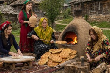 Traditional Village Cooking | Baking Sweet Halva Bread in a Clay Oven