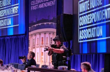 White House Correspondents' Dinner shooting: See Trump evacuation, chaotic ballroom scenes