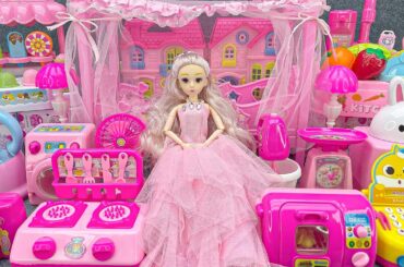 14 Minutes Satisfying with Unboxing Barbie Princess Pink Kitchen,Rock Bed Play Set Review Toys｜ASMR
