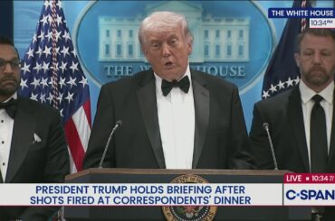 President Trump News Conference Following Evacuation from White House Correspondents' Dinner
