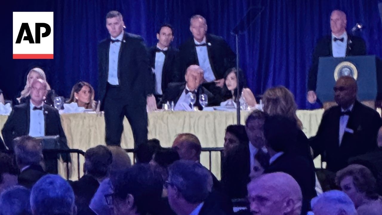Secret Service swarm Trump after White House Correspondents Dinner incident Secret Service swarm Trump after White House Correspondents Dinner incident